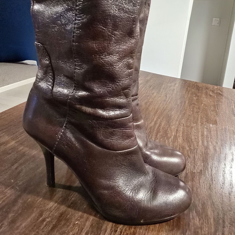 Nine West Dark Brown Heeled Boots